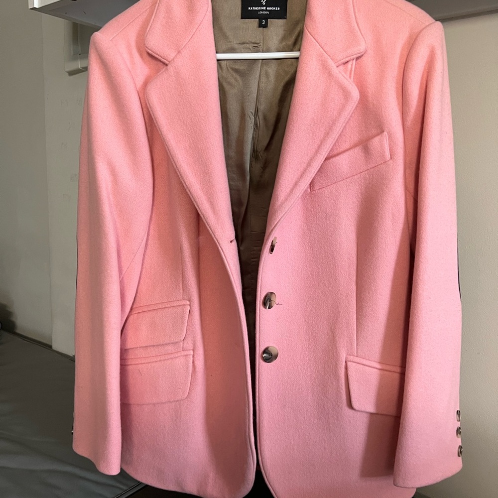 Pink Katherine Hooker Women's Wool Blazer